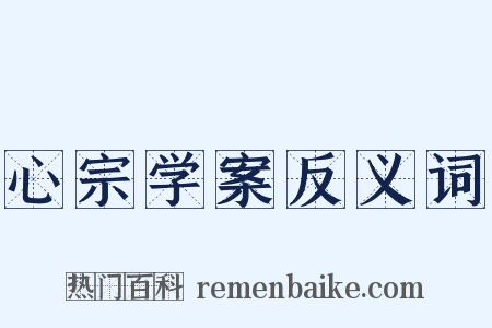 心宗学案反义词是什么意思的图片